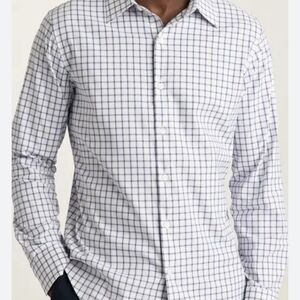 Balmain White and Blue Grid Pattern Shirt